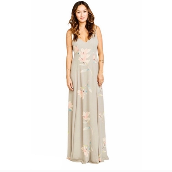 Show Me Your Mumu, Jenn Maxi Dress in Lily Showers,Grey Size X-Small - Picture 3 of 11
